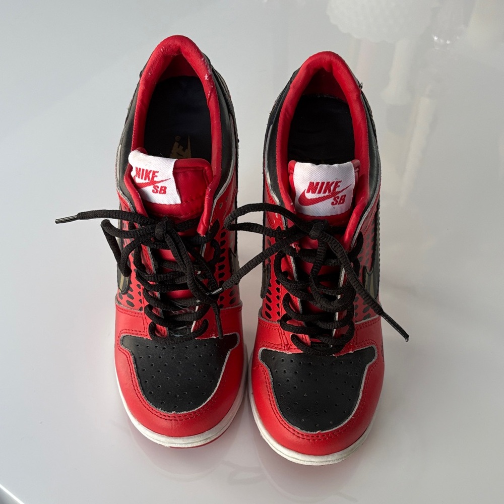 Nike Y2K Red and Black Heeled Sneakers size 7 - Picture 2 of 10